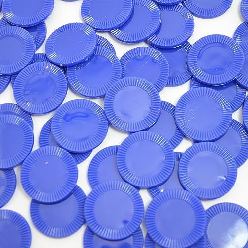 Smartdealspro Undurchsichtiger Lernzähler aus Kunststoff, Mini-Poker-Chips, Spielsteine mit Aufbewahrungsbox (Dunkelblau, 32 mm (64 Stück, Sonnenblume)
