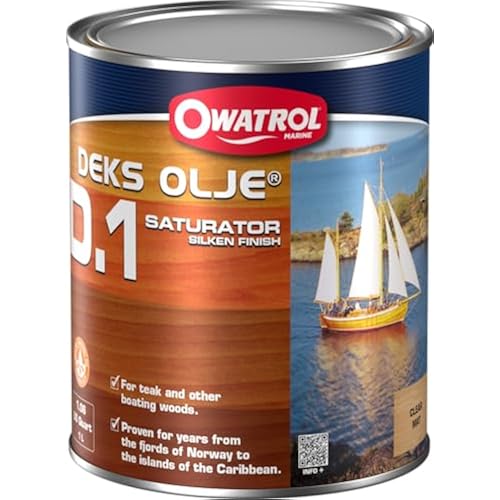 Owatrol D1 Penetrating Wood Oil for Exterior - Teak Oil for Outdoor Furniture - Deep Protection, Restores Natural Oils, Clear Matte Finish, Wood Stain, Fence, Siding, Boat Decks - 1L (1.06US Quart)