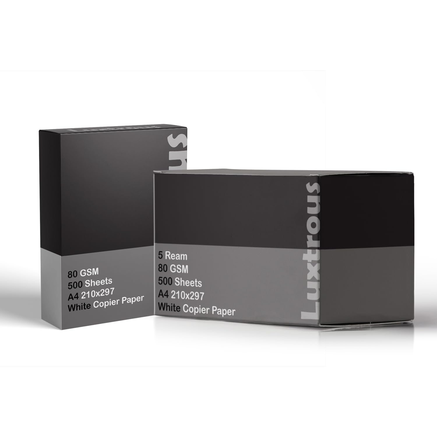 Luxtrous A4 White Paper - 80gsm Bright White Sheets for Premium Printing - Office Printer, Copier Paper - Perfect for Home, Office, and Presentations - Acid-Free Reams, Choose Your Quantity (5)