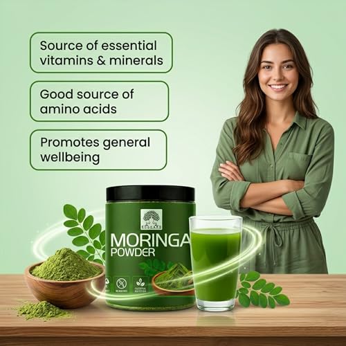 Image of Moringa Powder 200 gm Pure & Organic Drumstick Leaf Superfood | Rich in Vitamins & Minerals | Supports Immunity, Digestion & Energy | No Added Colors or Preservatives | Farm-Grown (200 gm)