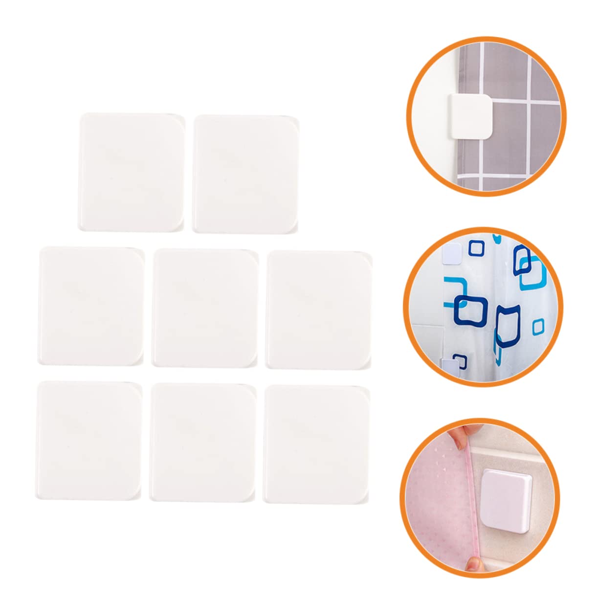 MUELODSIC 8pcs Clips Self-Adhesive Curtain Liners Clips for Smooth Material Easy Installation for Shower Curtains and Liners