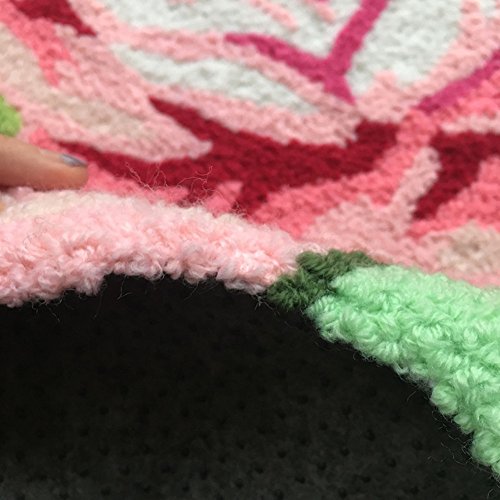 Ustide Pink Flower Rug, Non -Slip Washable Bathroom Mat, Vintage Pink Bath Mat, Bath Rug Set, Area Rug With Rose For Living Room/Bedroom/Girls Room/Kitchen (2Ftx3.6Ft) #TOP5
