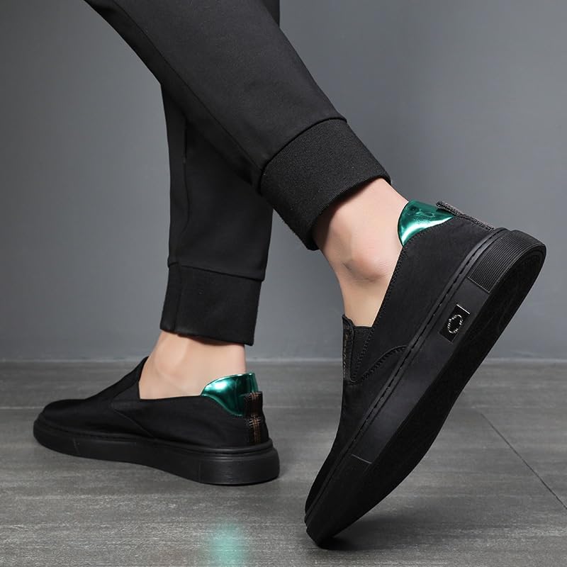 Men's Elastic Slip-On Canvas Shoes Soft Fabric Upper Lightweight Design Comfort Walking Shoes with Arch Support4