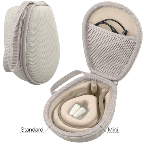 co2CREA Hard Case for SHOKZ New OpenRun Pro 2/1/Mini, OpenRun Standard/Mini, OpenMove, OpenSwim Pro, OpenSwim, Compatible with All SHOKZ Open-Ear Bone Conduction Sport Headphones, Beige Case by co2CREA - Image 4