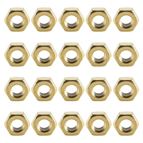 20 Pcs M6 Hex Hexagon Nut M6 (6mm) Brass Hex Nuts