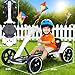 Electric Go-Kart, Foldable Pedal Go-Kart, 6v Dual-Battery Ride-On Toy, Adjustable Seat, Large, Wear-Resistant, Non-Slip Tires, Music and Speakers, Suitable for Children Aged 3-8.