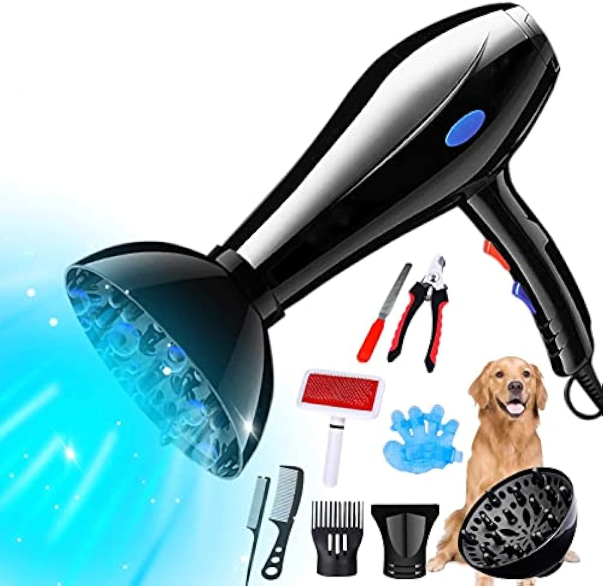 クーポン利用で半額 Co Jp 犬用ヘアドライヤー ハイパワー電動ペットドライヤー サイレント風速調節可能ヘアドライヤー ペットグルーミングコーム 多機能ペットシャワーアクセサリー ホーム キッチン 新宿 Www Littleshopp Com