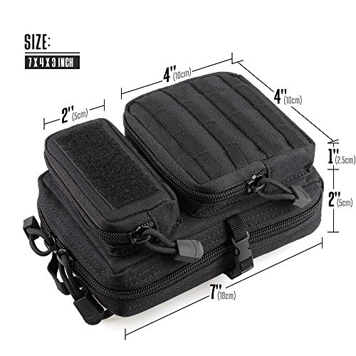 LIVANS Tactical Molle Utility Pouch, EDC Tool Pouch Tactical Phone Pouches Mini Waist Pouches Medical EDC IFAK Pack Mini Design of 3-Day Backpack