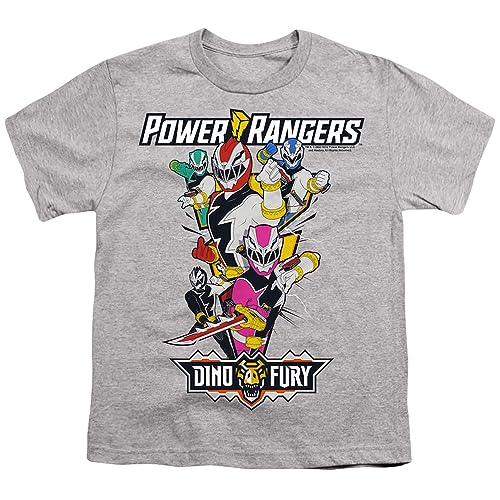 Popfunk Power Rangers: Dino Fury Group Action Unisex Toddler T Shirt (4) Athletic Heather