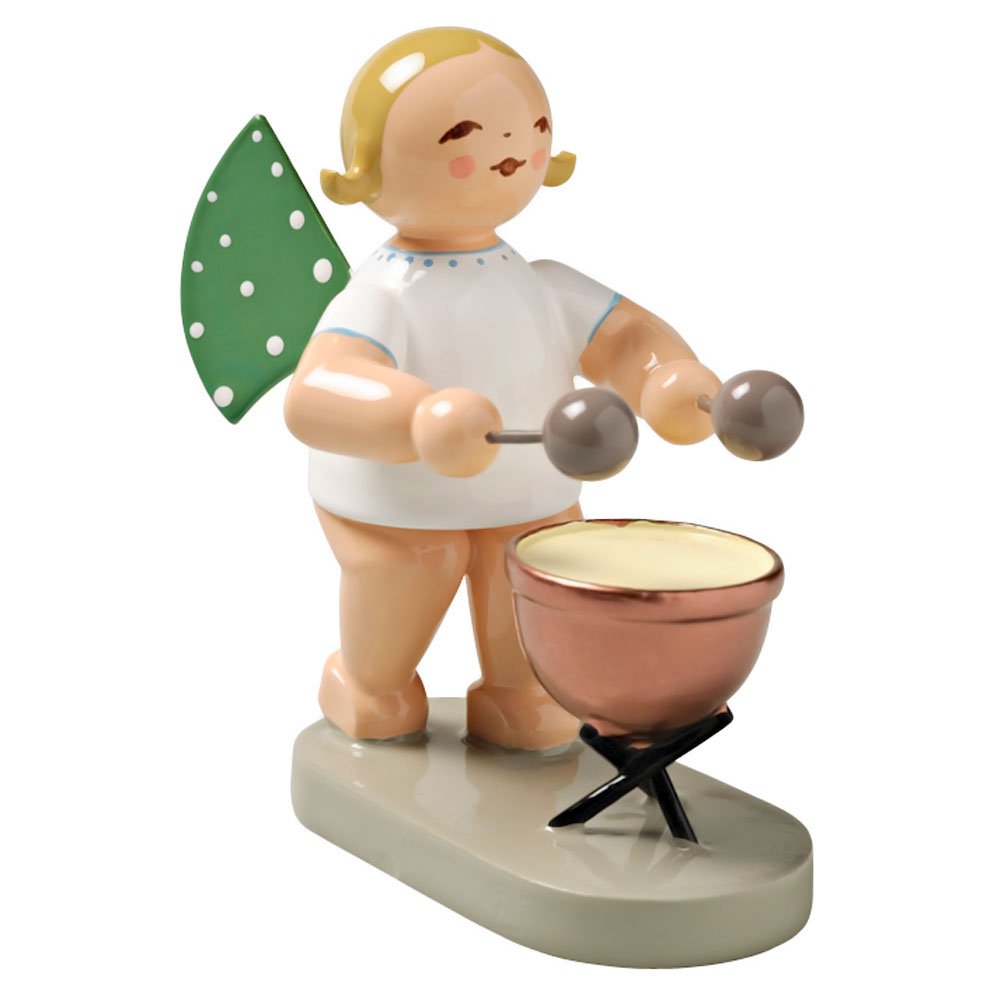 Wendt & Kuhn Handbemalte Kugeltrommelfigur Grunhainichen Engel