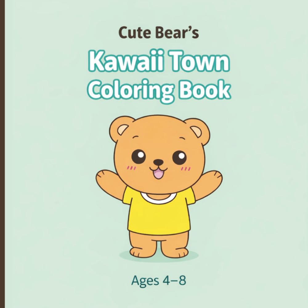 Cute Bear’s Kawaii Town Coloring Book