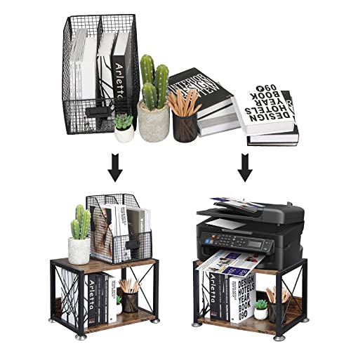 OROPY 2 Tier Desktop Storage Organizer Shelves, Vintage Office Desk Display Stand for Printers, Fax Machines, Copiers, Books and Office Supplies - Thumbnail 7