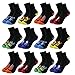 Uizuooy Socken Jungen 39-42 Socken Kinder 39-42 Jungen Kindersocken Unisex Sportsocken Fussball Baumwolle Kleinkind Sneakersocken Bunte Sommersocken Atmungsaktiv Tennissocken Kinder 12 Paar 2878