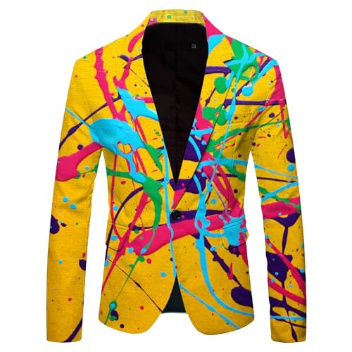 Chaqueta de traje de graffiti para hombre, moderna, informal, ajustada, elegante, de manga larga, chaqueta de traje, chaqueta para el tiempo libre, fiestas, bodas, esmoquin, carnaval, disfraz
