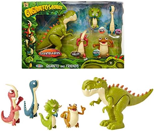 Gigantosaurus Figures Giganto & Friends Toy Action Figures, Includes: Giganto, Mazu, Bill, Tiny & Rocky – Articulated Characters Range from 2.5-5.5" Tall
