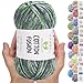 Accessoires de günstig Kaufen-MeriWoolArt® Baumwollgarn - 100% Baumwolle garn, Multicolor Textile Garn, DK & Super Light, 100g Knäuel, Ideal zum Stricken, Häkeln & Sommeraccessoires