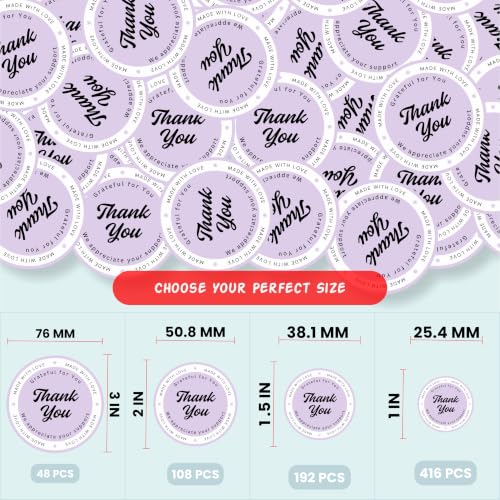 Image of Trifirt Self Adhesive Thank You Stickers for Packaging | Waterproof Vinyl Labels for Small Business, Gift Wrapping, Envelopes, Boxes & Mailers | Strong Adhesive, Easy Peel & Stick