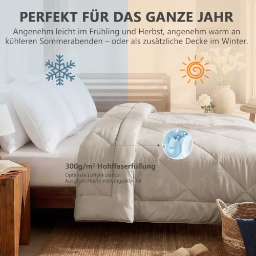 CozyLux Bettdecke 240x260 cm Leinen für 4 Jahreszeiten – Ansicht 3