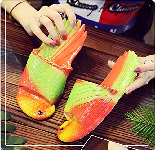HANDKEI Summer unisex parrot slippers children cartoon animal slippers funny parrot beach slippers sandals 3 colors3