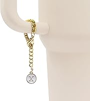 Vista 22 de Velaco 4 PCS Initial Letter Charm Accessories and Straw Cover Pack- Chains with Initial Letter for Stanley 20 30 40 oz Tumbler with Handle