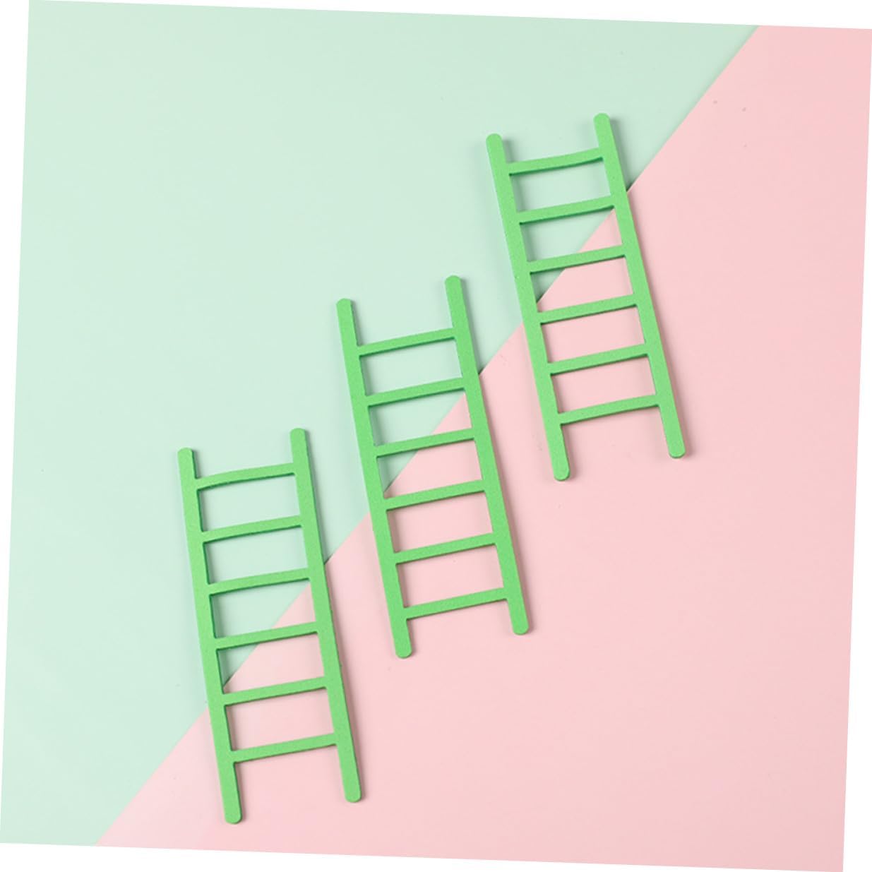60pcs Ladder Shape Cake Toppers Sponge Inserts Birthday Cake Decoration Party Supplies Non-edible Cupcake Insert Cards for Dessert Ornament