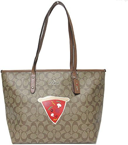 Amazon コーチ Coach トートバッグ F57614 Nycピザ シティ ジップ Pvcトート Svbdx カーキ ブラウン系 アウトレット 並行輸入品 Coach コーチ シューズ バッグ