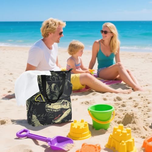 Bolsa de mano para llevar libros: bolso de dinosaurio resistente de universidad 7