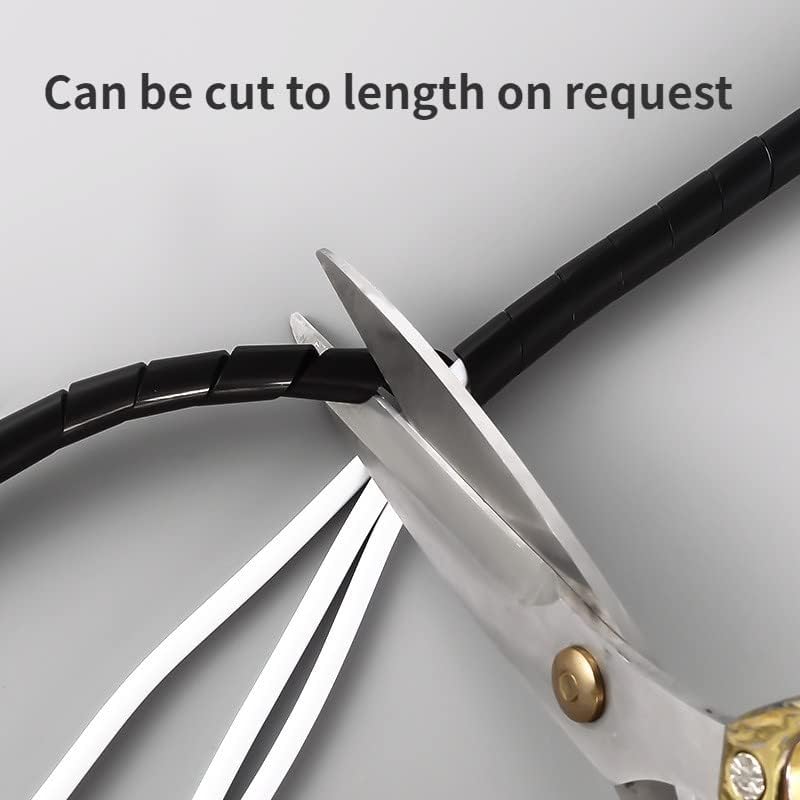 Miniatura 5 de Yosoo Envoltura de cable en espiral, 0.236 in14" negro, organizador de cables de 2M (6.56ft)