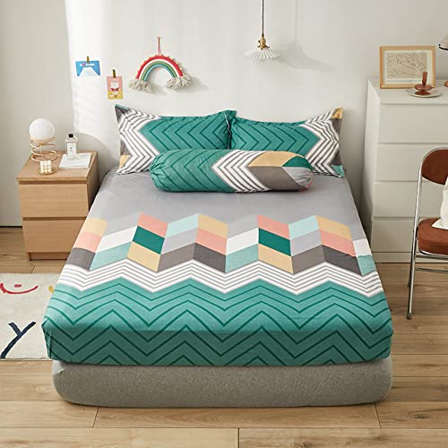 Drap-Housse Double Taille 200x220x25cm Élastique Tout Autour