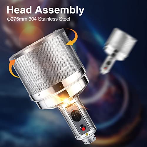 48,000 Btu Outdoor Patio Heater 87.8" Giant Sized Propane Gas Heater With Portable Wheels, Auto Shut-Off Tilt Valve, Piezo Ignition System, Anchoring Plates For Garden Porch Balcony Backyard #TOP7