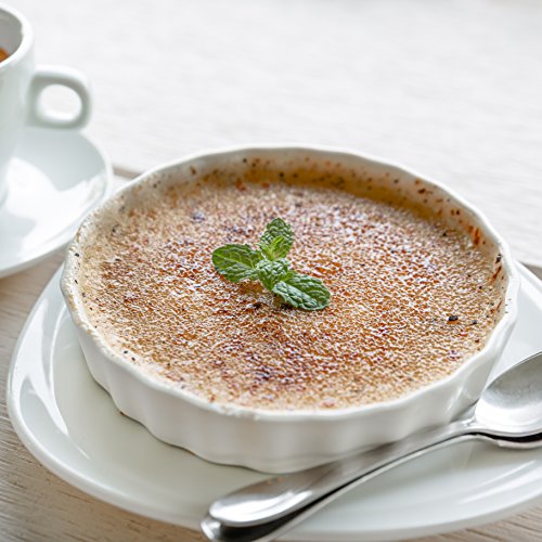 HIC Round Creme Brulee, Fine White Porcelain, 5 x 1-Inch, Set of 6