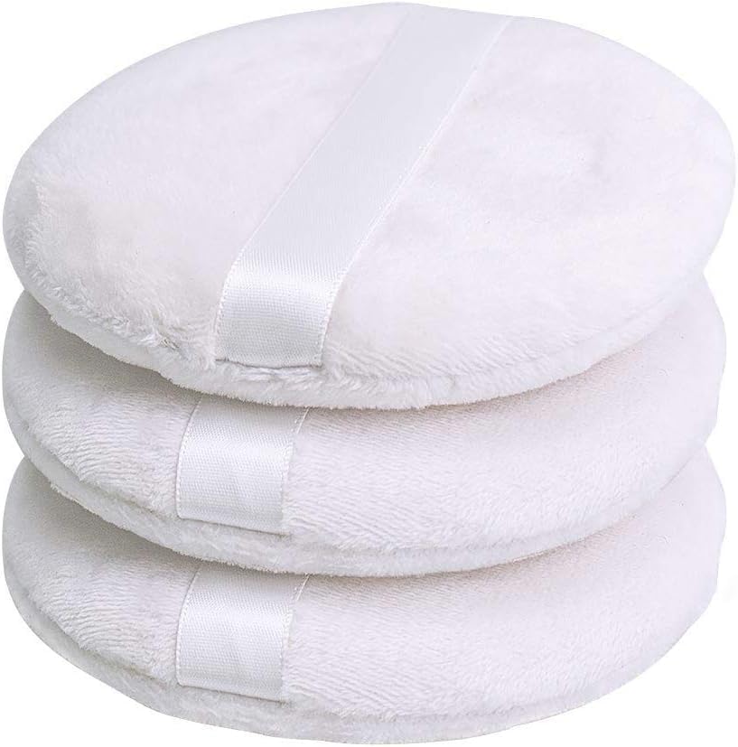 4” Large Powder Puff for Face Powder, Ultra Soft Powder Puff Washable Loose Powder Puff Round Blending Sponge Puff Setting Powder Puff Body Powder Puff for Face Makeup Loose Powder Foundation, Pack of 3-picture-17