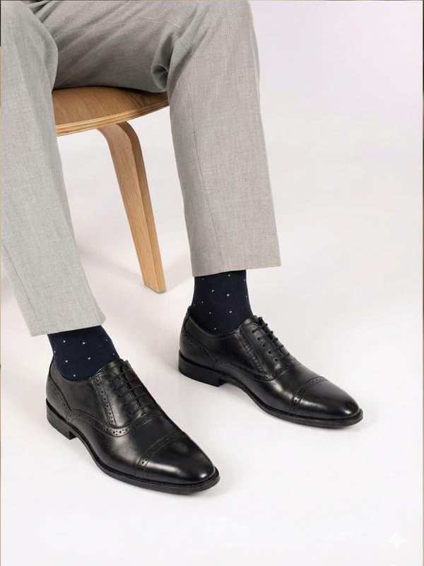 Image of FAUSTO Men Genuine Leather Formal Lace Up Brogue Shoes for Office | Meeting Event Shoes with Comfort
