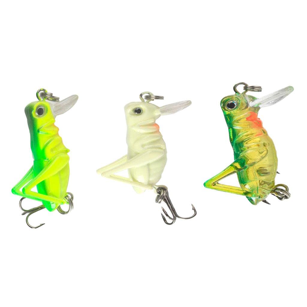 3Pcs Artificial Grasshoppers Insects Fishing Lures Hard Baits Crankbaits A-image-16