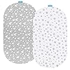 Bassinet Sheets Compatible with Graco Sense2Snooze Bassinet, 2 Pack, 100% Jersey Knit Cotton Sheets, Breathable and…