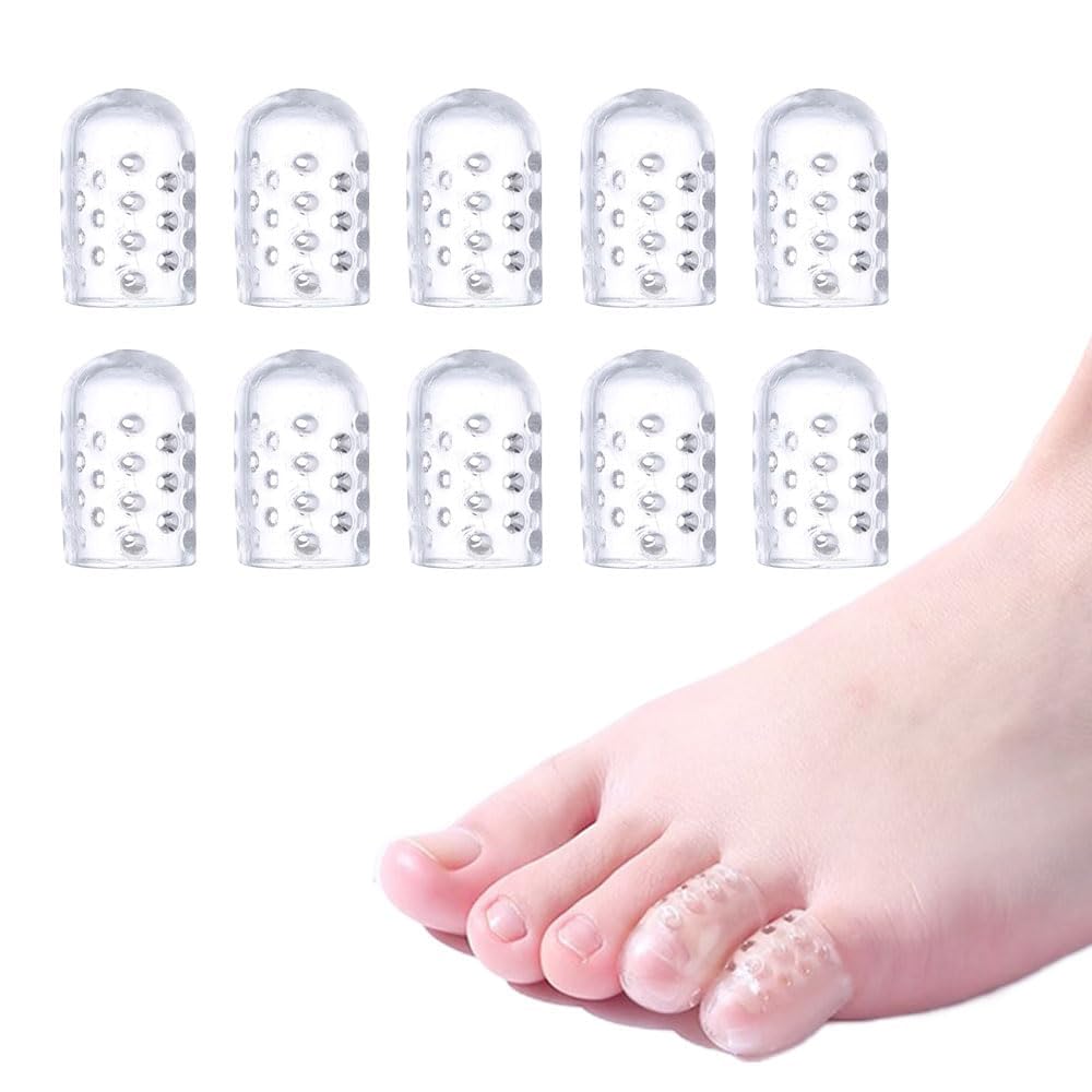 hoehewhoehew Silicone Anti-Friction Toe Protector, 2024 New Silicone Little Toe Sleeves Gel Toe Protectors Women with Airflow Orifice Breathable Toe Separators (10pc)