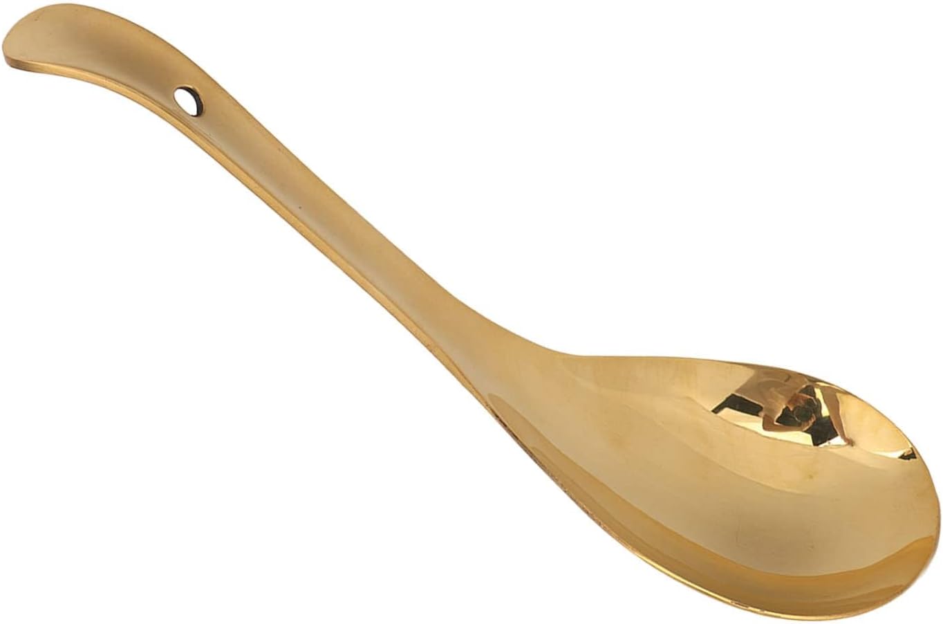 Glossy Brass Gold Serving Spoon, Thickened Soup Spoon for Utility, Classical with Mirror Polish, Comfortable Grip Handle, Heavy Duty for Daily Cooking and Buffet Table (75x173cm/29.5x68.1in)