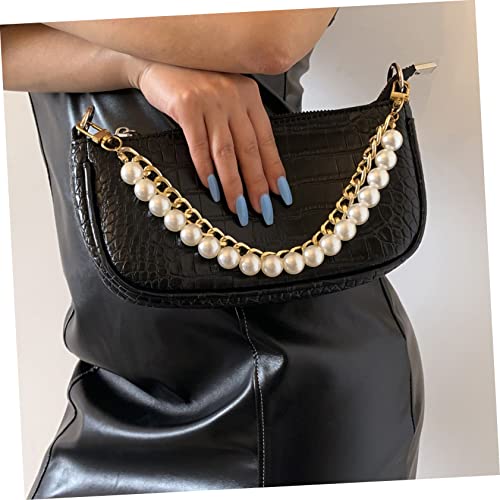 Sewroro 4 Peças Corrente De Bolsa Verdadeira Corrente De Bolso Cinto De Bolsa Alça De Bolsa De Pérol