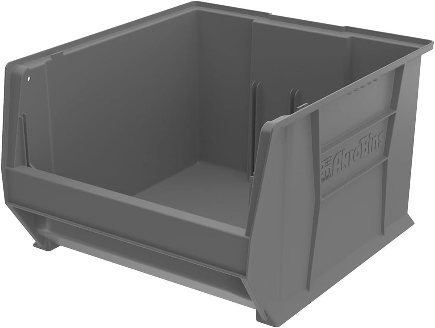 Akro-Mils 30283 Super-Size AkroBins Plastic Storage Bins, Space-Saving Stackable Bins for Garage, Classroom, Warehouse Organization, 20-Inch L x 18-Inch W x 12-Inch H, Grey, 1-Pack
