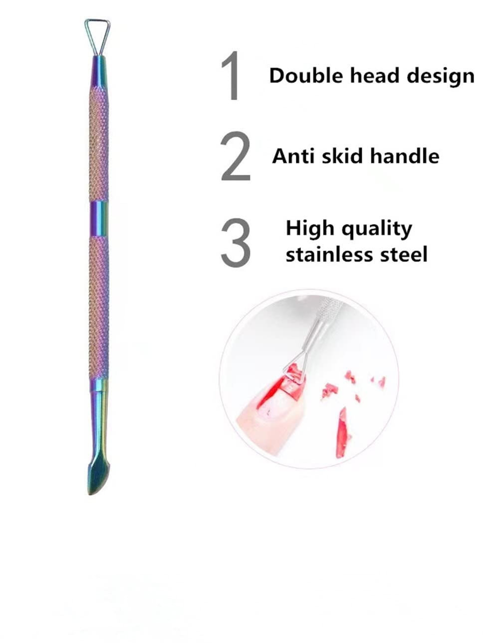 Tijeras para cutículas de Acero Inoxidable de 3 Piezas, para Empujar Las uñas, para Recoger Las uñas, para Quitar Las uñas, Herramientas Profesionales para pedicura