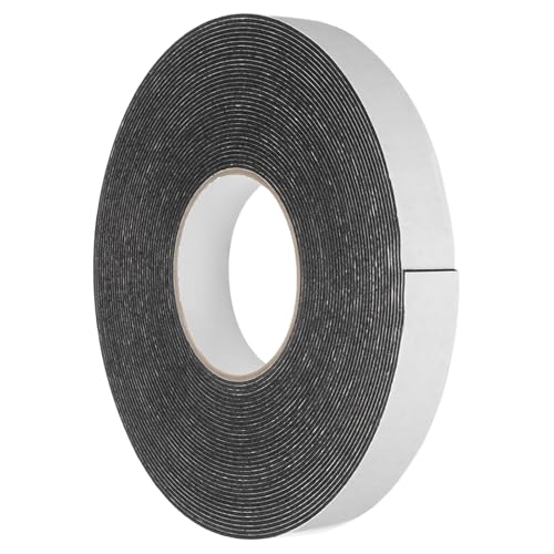 Image of uxcell 1pcs Rolls Double Sided Foam Tape Removeable PE Sponge Mounting Tape Strong Adhesive Tape Strips(Black, 50ft x 1 inch x 1 /16 inch) for Home Paint Wall Hanging Poster Decor