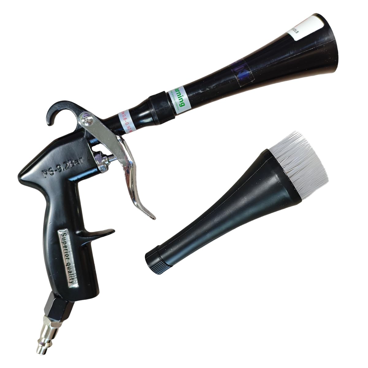 Deaelf Tornado Car Air Blow Gun, High-Pressure Dry Cleaning Tool with Adjustable Nozzle for Quickly Blasts Dust & Dirt, Auto Interior Deeply Cleaning Supplies Works with Air Compressor (Black)