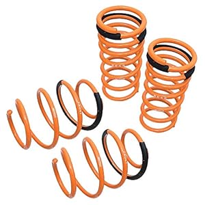Megan MR-LS-NA07L4 Powdercoated Orange Street-Version Front Rear Lowering Springs Kit (SAE 9254 Cold Wounded Steel)