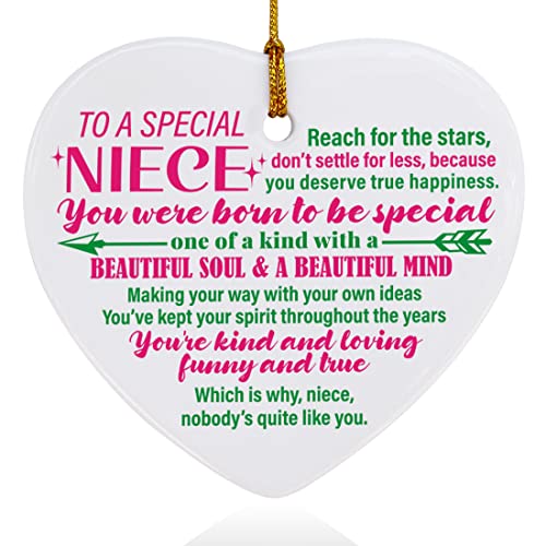 Image of Niece Gifts from Auntie Aunt Uncle, Christmas Tree Keepsake Ornaments Gifts for Niece from Auntie Aunt Uncle, Holiday Christmas Tree Decorations Ornaments Sign, You were Born to Be Special