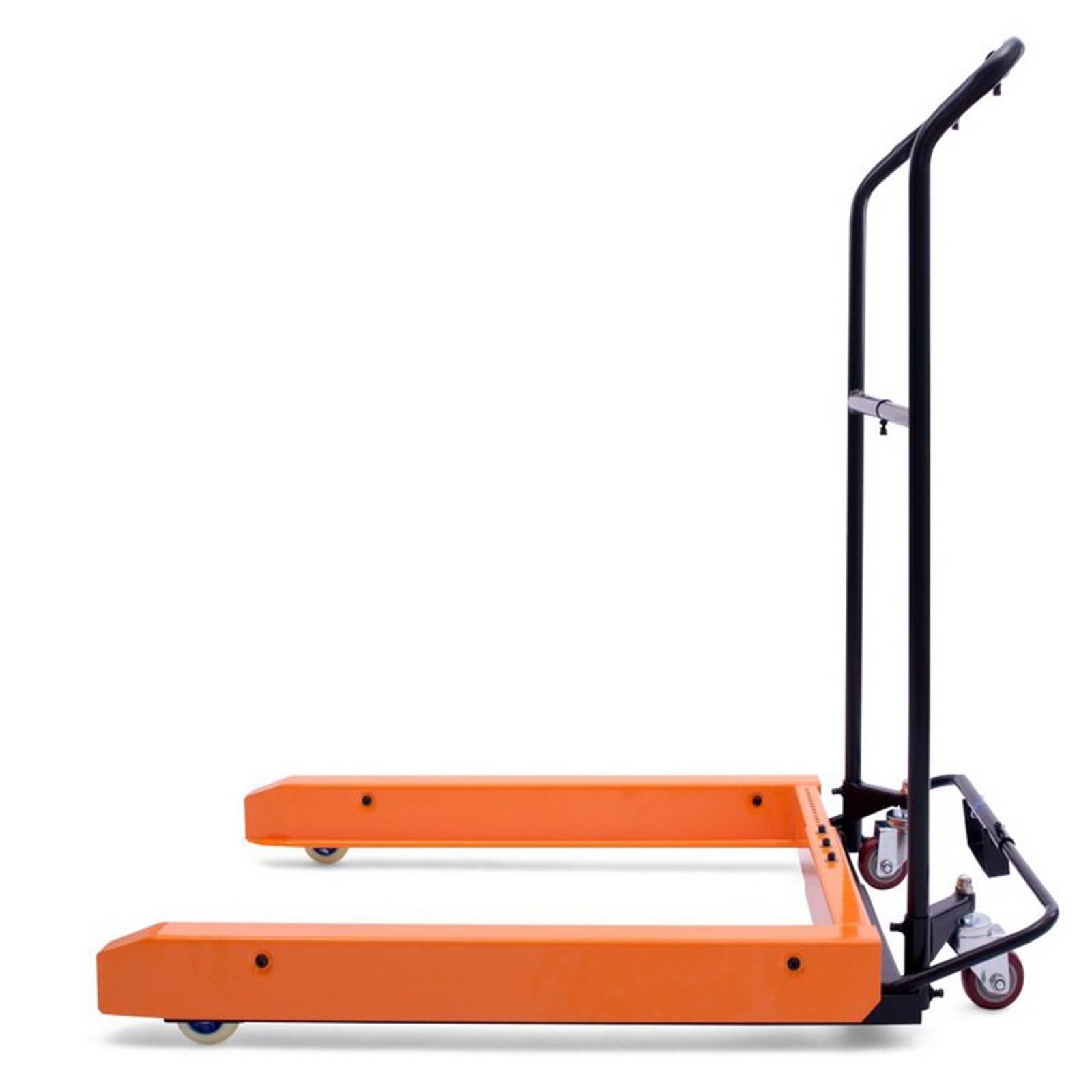 Carrello robusto e regolabile per casse e contenitori, portata 250 kg (550 libbre), carrello a forche ribassate con pedale di sollevamento, struttura in acciaio rinforzato(80CM)