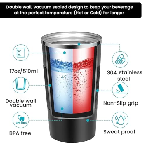 Image of Giftana Personalized Diary with Pen, Coffee Tumbler 510ml with Name, 3 in 1 Customized Diary, Pen, Tumbler, Personalised Gifts for Husband, Corporate Gifts for Employee (Black)