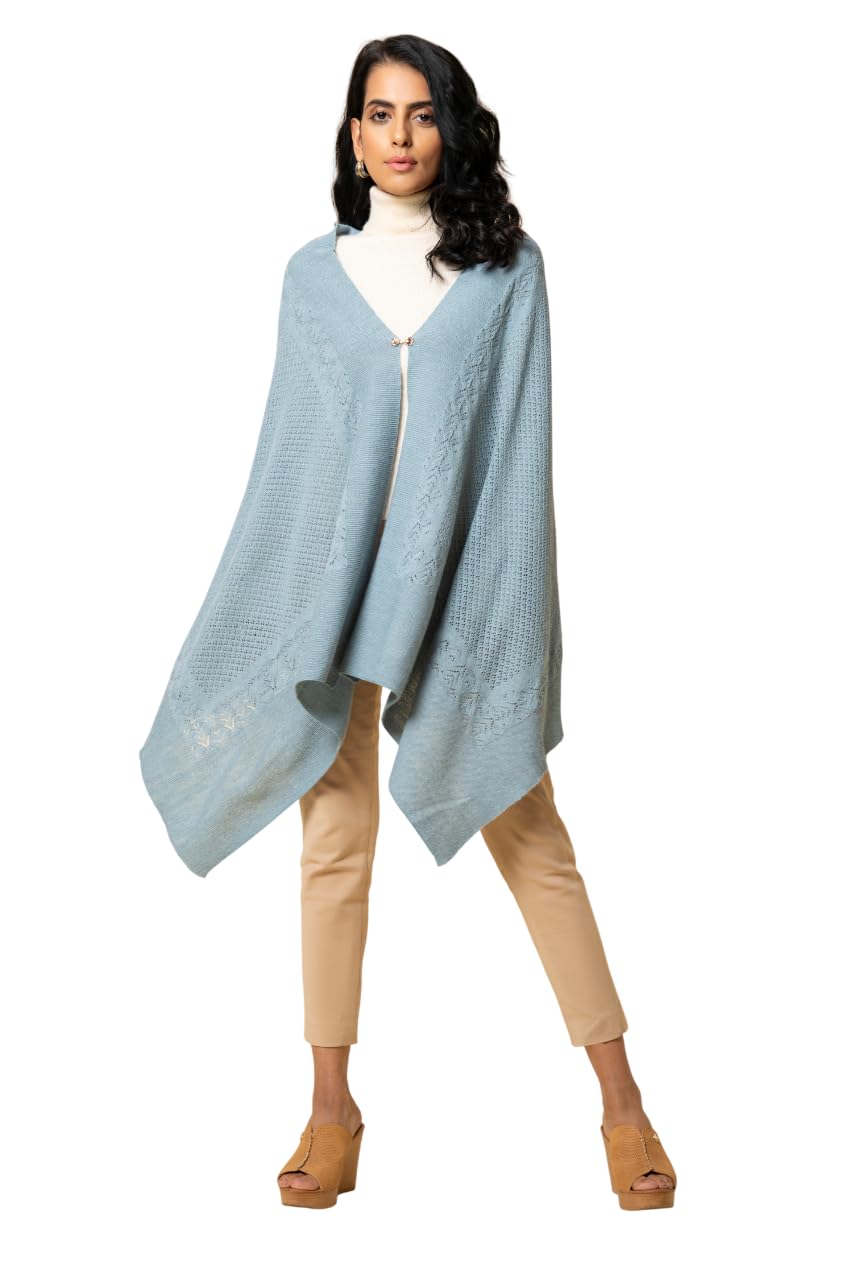 Stylish Wrap for Women | Soft Textured Woolen Shawl | Layered Outerwear Wrap | Elegant Draped Design for Winter Fall Travel | Fashionable Indo-Western Outer Layer-image-19