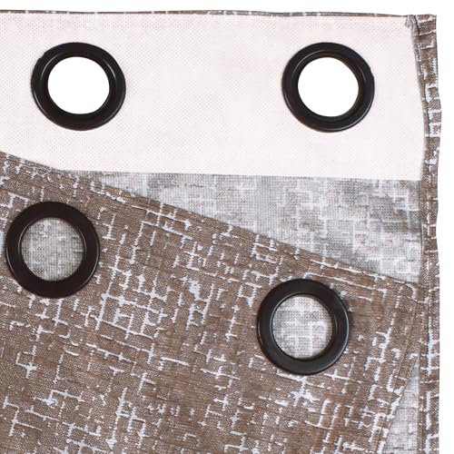 Image of Curtain Door - Raga Semi Transparent Curtains 7 Feet Door Curtains for Home and Kitichen |Texture| Mudy Brown | Polyester, Pack of 10