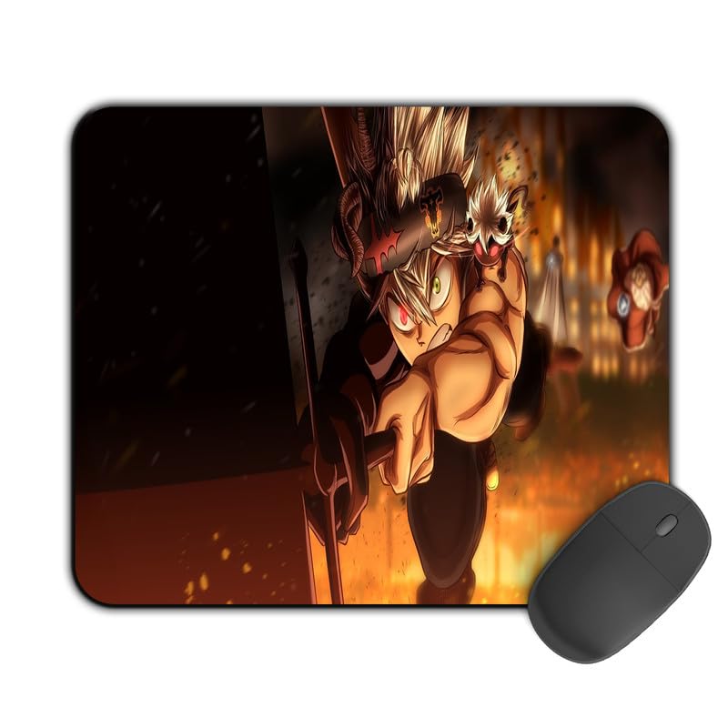 Image of Printed Design Mouse Pad Asta Flying (200MM X 240 X 3MM) Enhance Gaming and Work Performance Comfortable and Precise Non-Slip Water Proof Black Clover Mouse Pad.