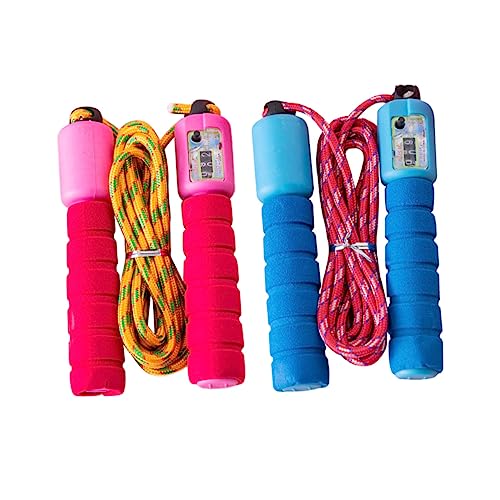POPETPOP 2pcs Automatic Counting Jump Rope for Workout Fitness Training Sports Comfortable Grip Random Color Random Color